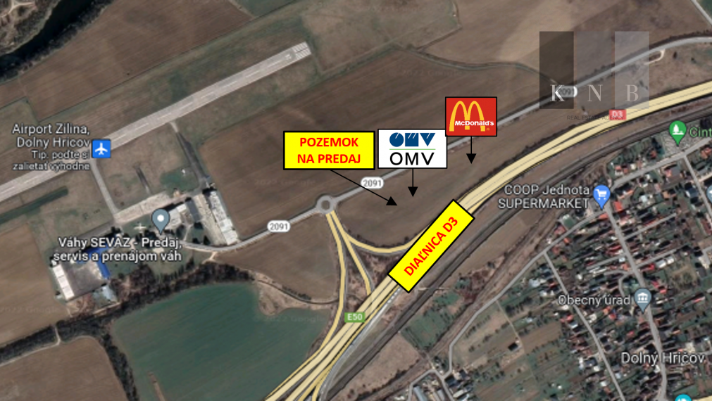 Predaj pozemku 546m² tesne vedľa OMV, McDonald´s a diaľnice D3