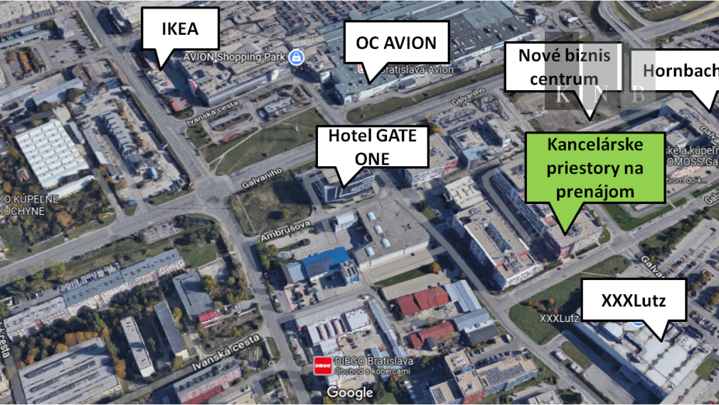 Prenájom 2 kancelárii o výmere 60,39 m² na Galvaniho ulici v meste Bratislava