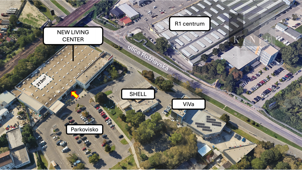 Prenájom showroomu 213 m² v obchodnom centre NEW LIVING CENTER v meste Bratislava
