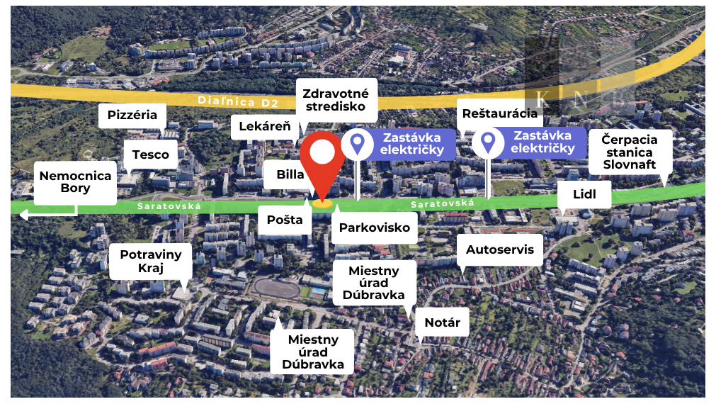 Prenájom obchodných priestorov od 24 m² v OD Saratov II v meste Bratislava, časti Dúbravka