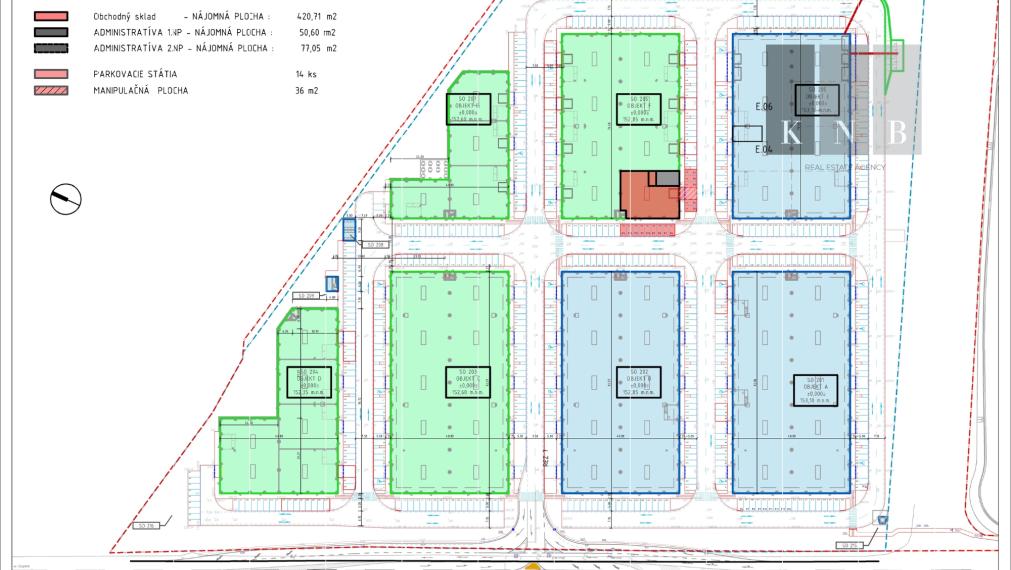 Corner retail & storage unit 421 m² with office space 127 m² for rent in the Bratislava Bory area
