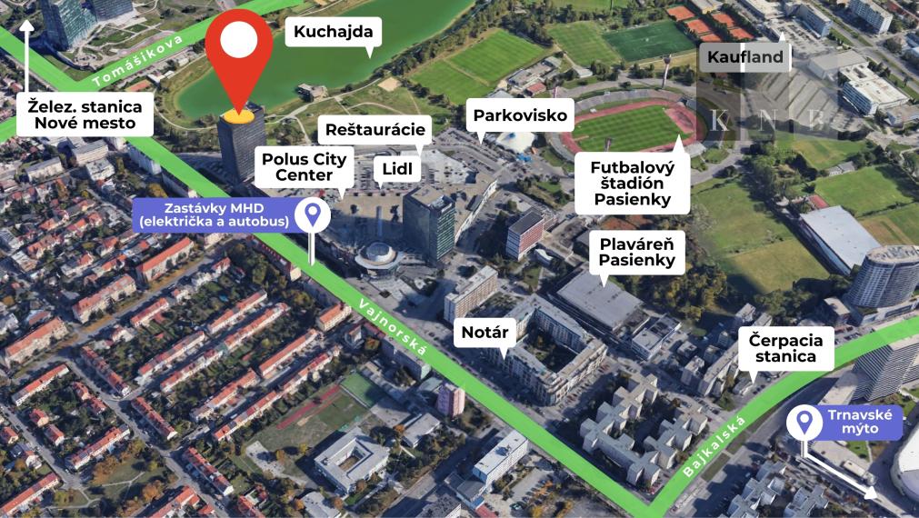 Prenájom novozrekonštruovaného samostatného kancelárskeho traktu 308 m² pri jazere Kuchajda v meste Bratislava
