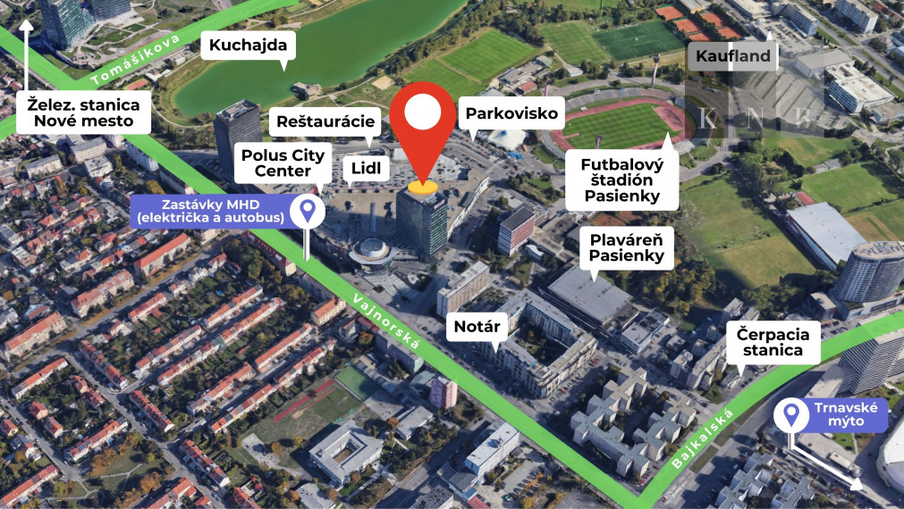 Prenájom novozrekonštruovaného samostatného kancelárskeho traktu 109 m² pri jazere Kuchajda v meste Bratislava