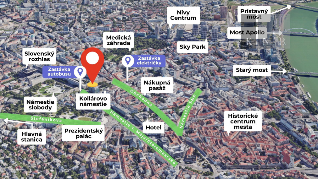 Prenájom prízemného obchodného priestoru 185 m² na prémiovej adrese v meste Bratislava