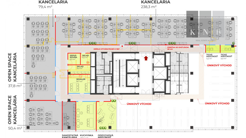 Prenájom samostatného kancelárskeho traktu 750 m² pri jazere Kuchajda v meste Bratislava