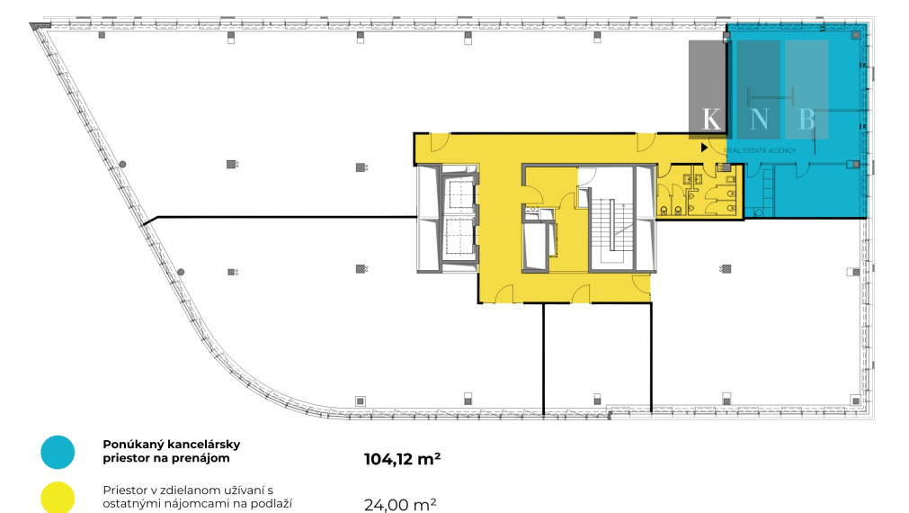 Prenájom samostatného kancelárskeho traktu 104 m² v skvelej lokalite v centre mesta Bratislava