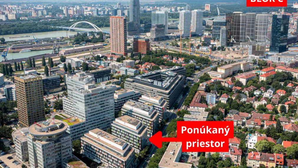 Prenájom novovybudovaného samostatného kancelárskeho traktu 360 m² v skvelej lokalite v centre mesta Bratislava
