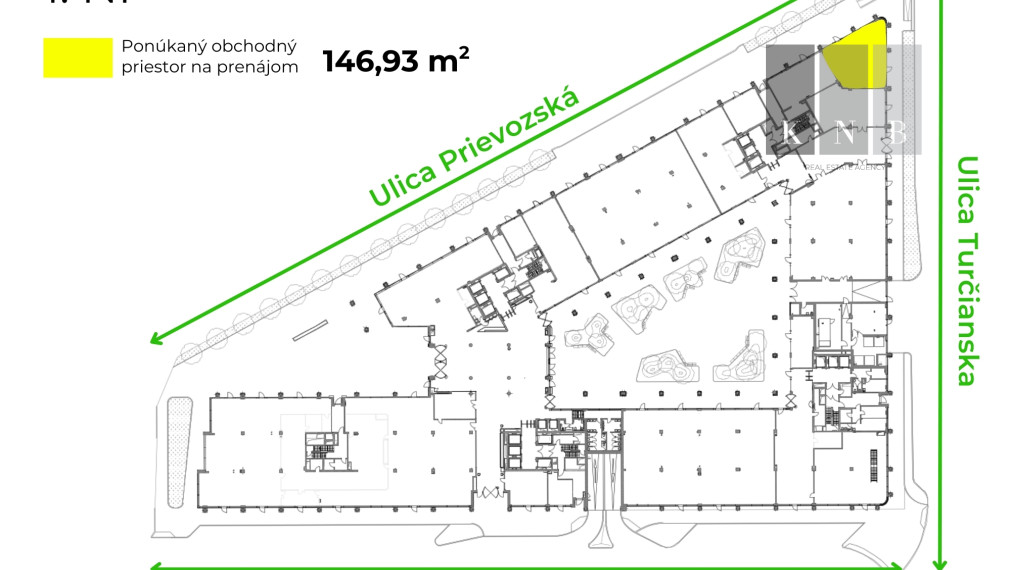 Prenájom rožného obchodného priestoru 147 m² v skvelej lokalite v centre mesta Bratislava