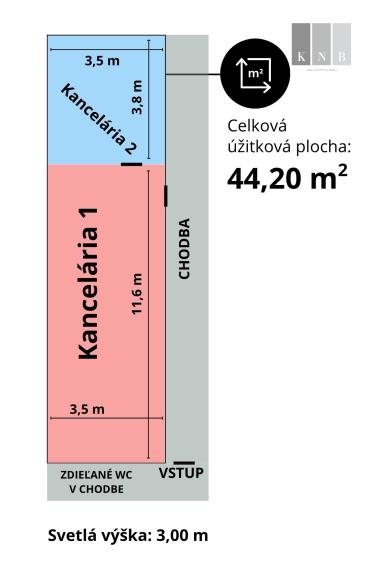 Prenájom 2 samostatných kancelárií 44,20 m² v Galvaniho biznis centre v meste Bratislava