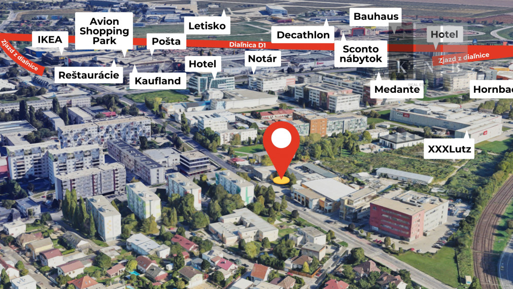 Prenájom samostatných kancelárií pri OC AVION v meste Bratislava