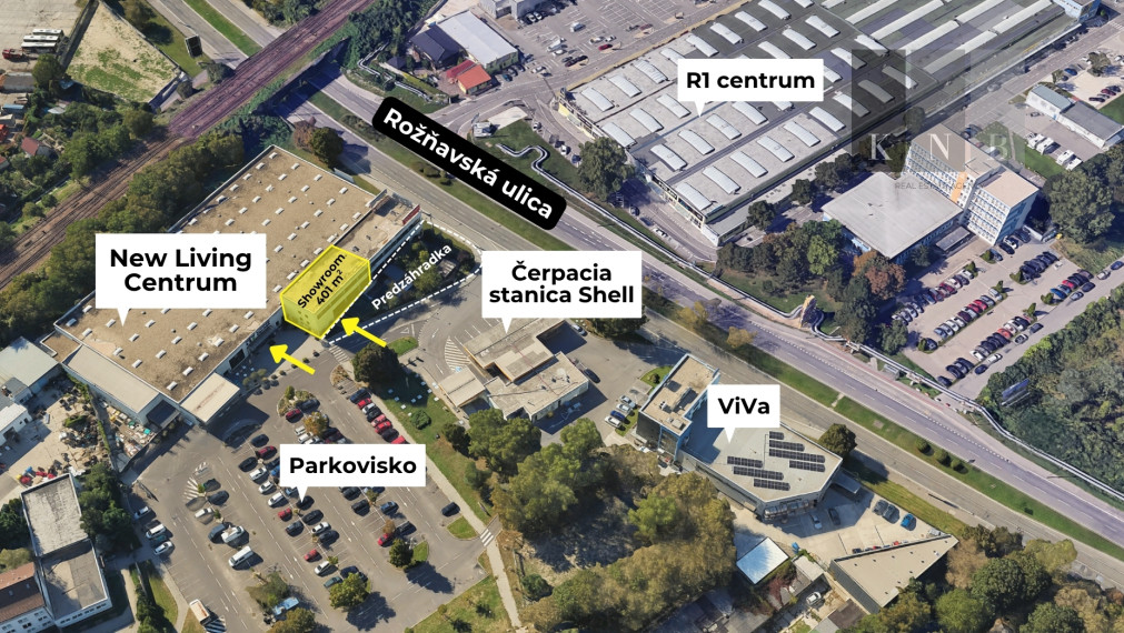 Prenájom showroomu 401 m² v obchodnom centre NEW LIVING CENTER v meste Bratislava