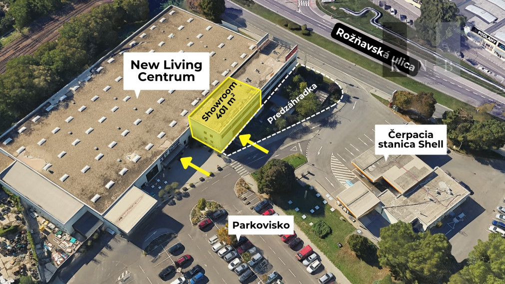Prenájom showroomu 401 m² v obchodnom centre NEW LIVING CENTER v meste Bratislava