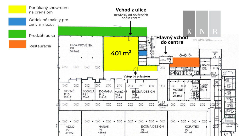 Prenájom showroomu 401 m² v obchodnom centre NEW LIVING CENTER v meste Bratislava