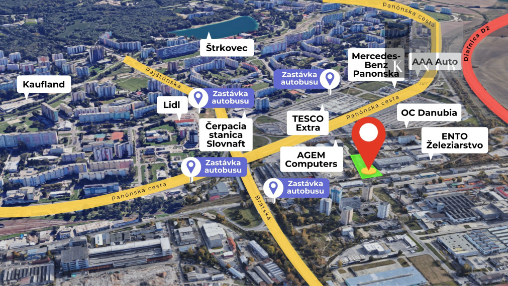 Stavebný pozemok 5510 m² na predaj pri ulici Panónska cesta v meste Bratislava