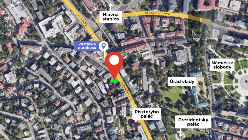 Self-contained office unit 151,9 m² for rent in a renovated historic building on Štefánikova Street in Bratislava