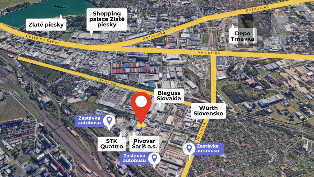 Prenájom skladového priestoru 1070 m² v meste Bratislava