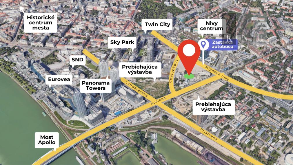 Prenájom obchodných priestorov od 50 m² do 240 m² priamo v modernom centre mesta Bratislava