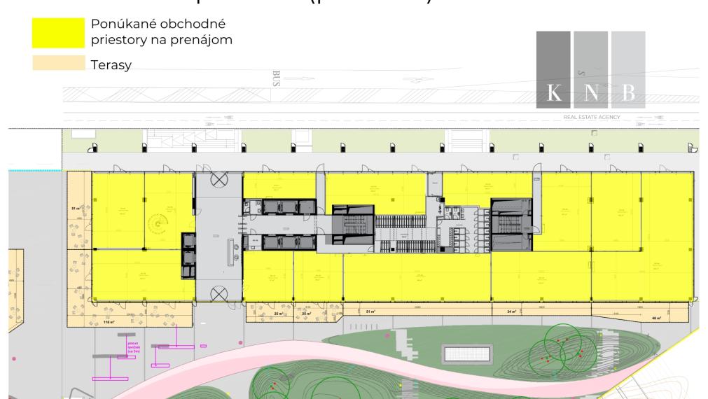Prenájom obchodných priestorov od 50 m² do 240 m² priamo v modernom centre mesta Bratislava