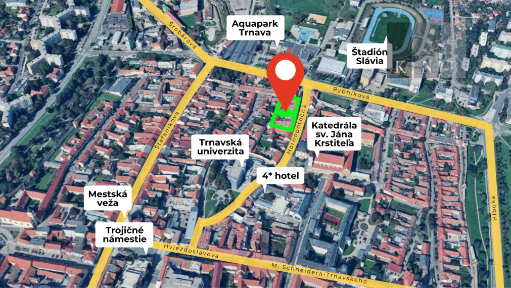 Prenájom prízemných obchodných priestorov od 55 m² do 1330 m² priamo v historickom centre mesta Trnava