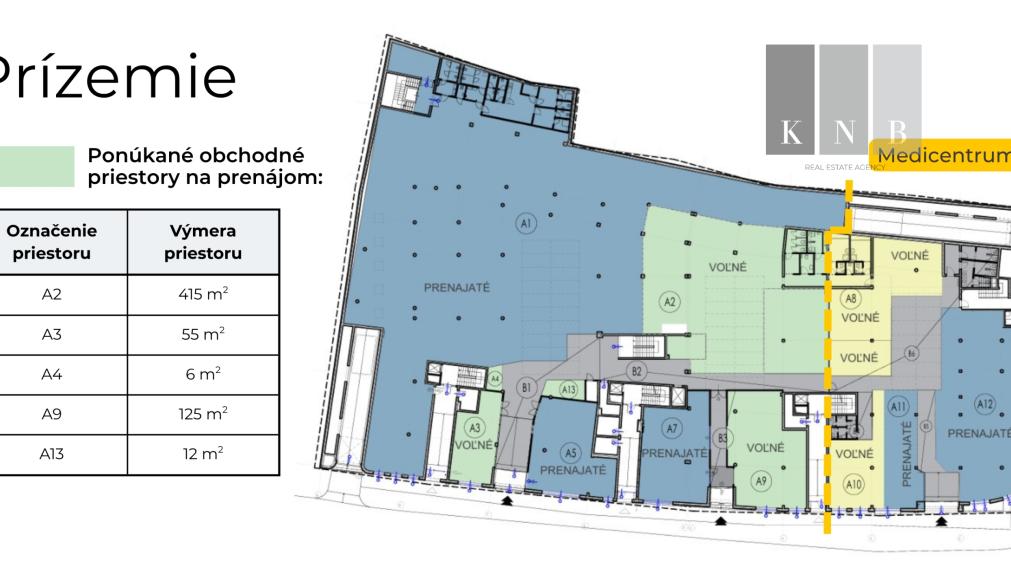Prenájom prízemných priestorov pre zdravotnícke účely priamo v historickom centre mesta Trnava