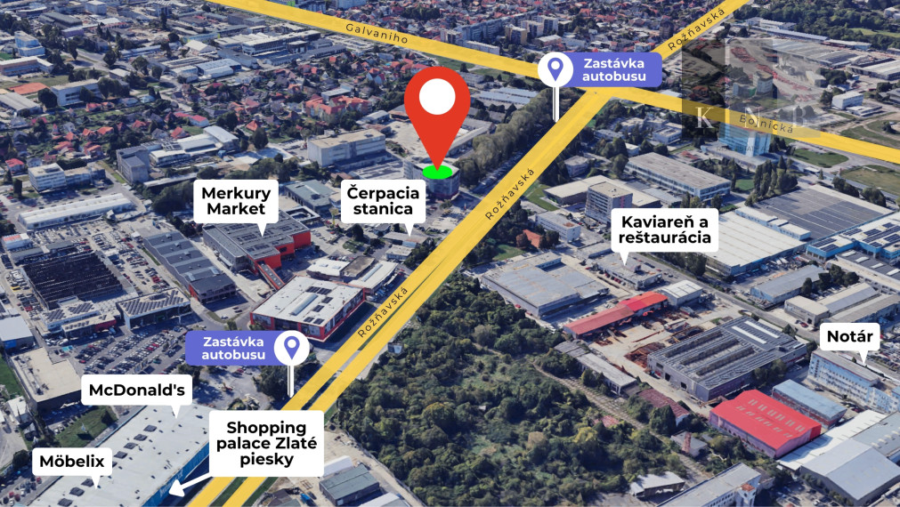 Prenájom samostatného kancelárskeho traktu 176 m² na Rožňavskej ulici v meste Bratislava