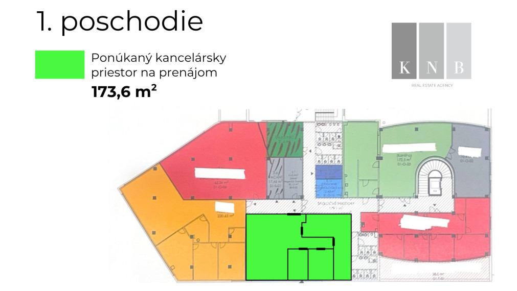 Prenájom samostatného kancelárskeho traktu 173,6 m² na Rožňavskej ulici v meste Bratislava