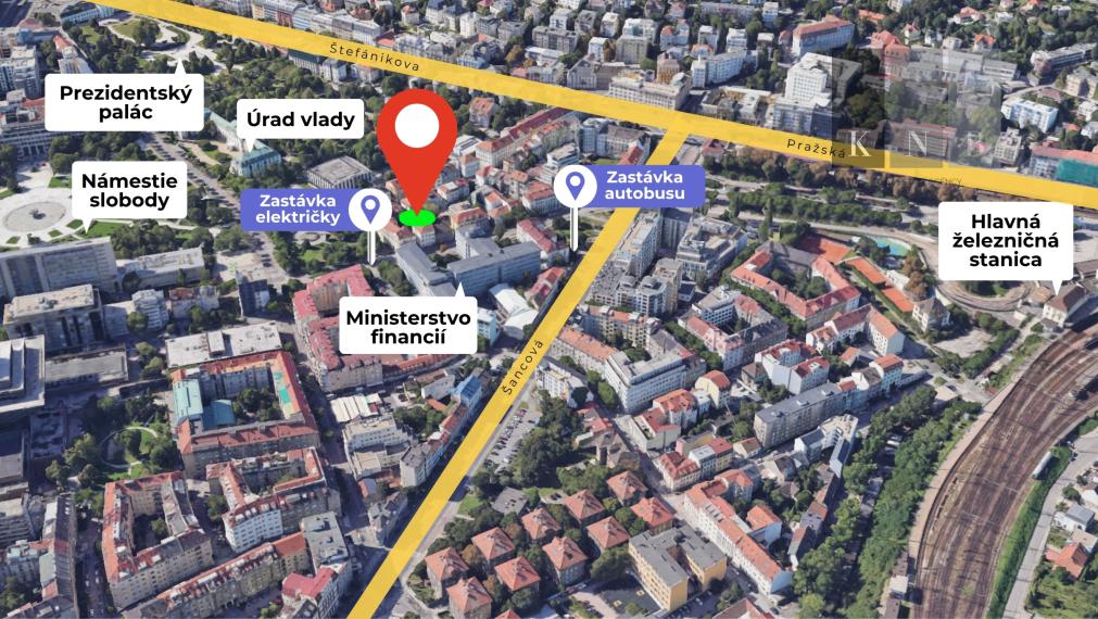 Kancelárske priestory 143 m² na prenájom v historickom centre mesta na Štefanovičovej ulici, Bratislava - Staré Mesto