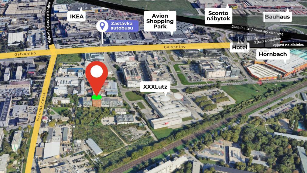 Prenájom moderných kancelárií od 24 m² do 138 m² v skvelej lokalite na Galvaniho ulici, Bratislava – Ružinov