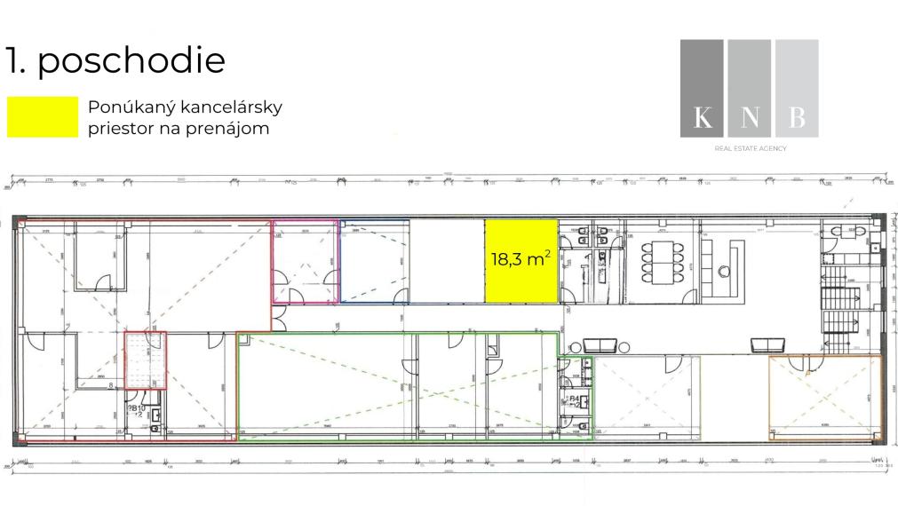 Prenájom kancelárie 18 m² v obchodnom centre NEW LIVING CENTER – Rožňavská, Bratislava