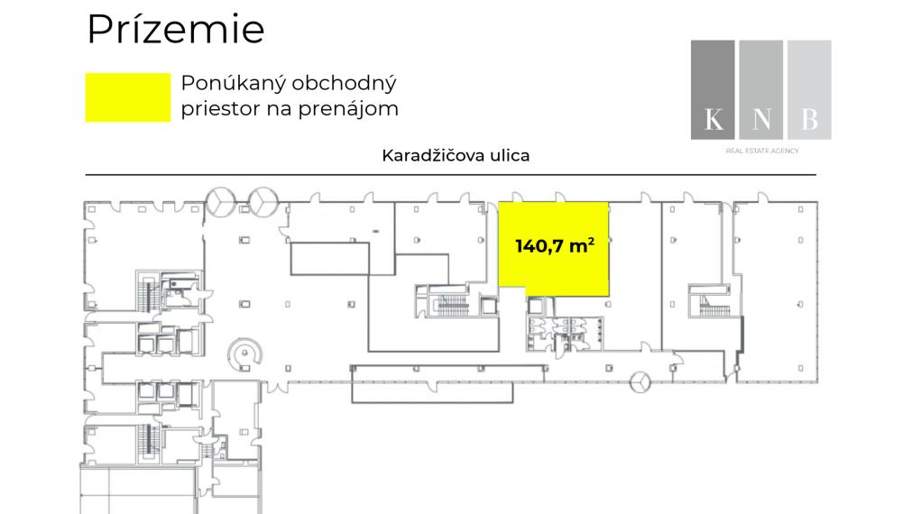 Prenájom prízemného obchodného priestoru 140 m² vo výbornej lokalite mesta Bratislava
