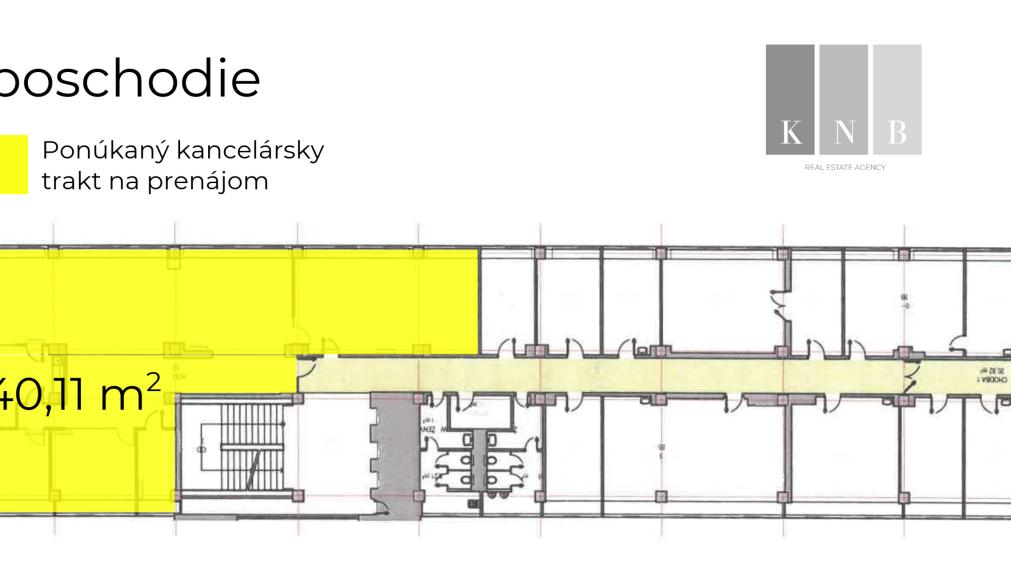 Prenájom samostatného kancelárskeho traktu 240 m² – Miletičova ulica, Bratislava