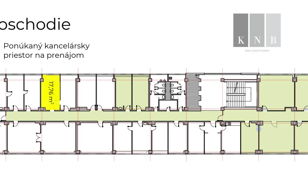 Prenájom samostatnej kancelárie 17 m² – Miletičova ulica, Bratislava