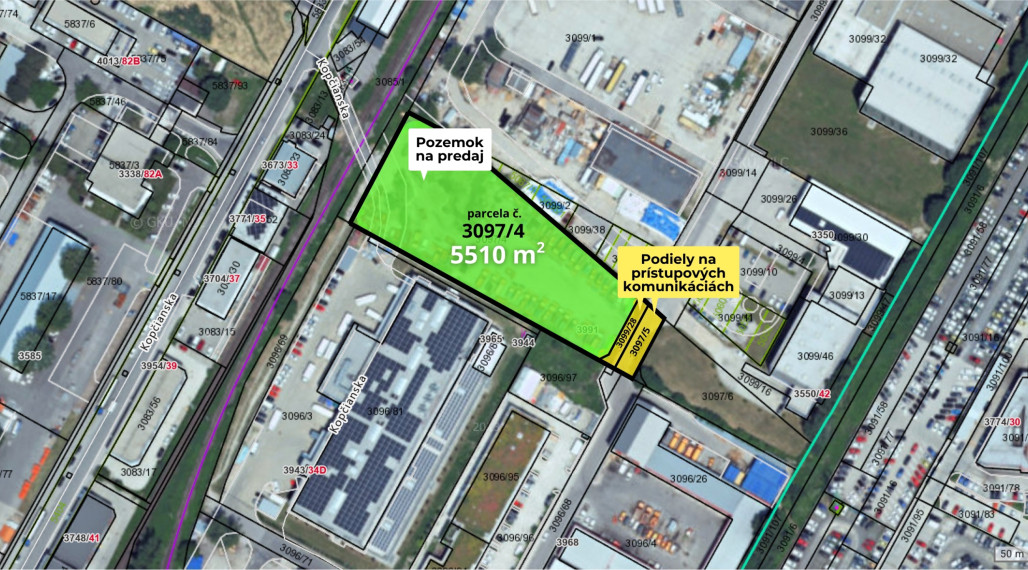Stavebný pozemok 5510 m² na predaj pri ulici Panónska cesta v meste Bratislava