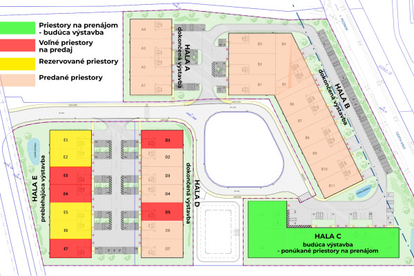 Budúca výstavba obchodných skladov na prenájom – obchod / sklad / kancelária od 650 m² v meste Senec